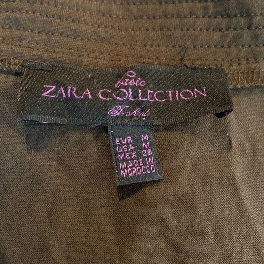 Zara Basic Collection Brown Seamed Square Neck St… - image 3